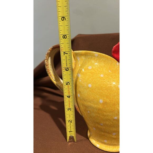 Yellow Rooster Country Pitcher Vietri  Made In Italy - Picture 5 of 8